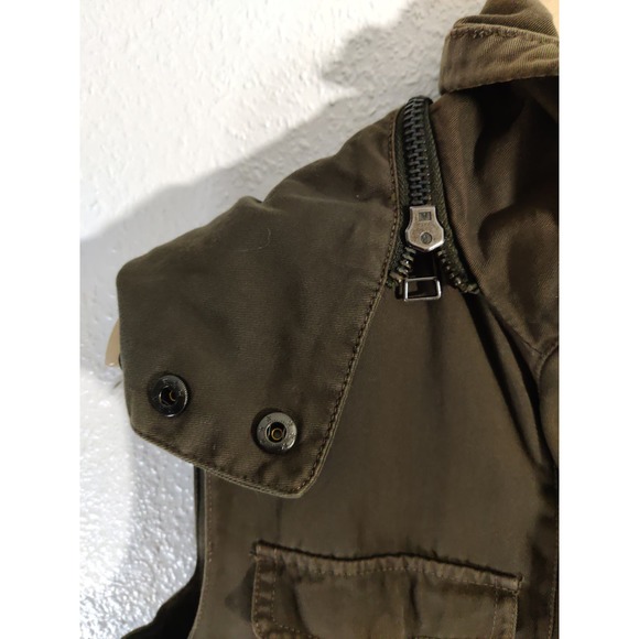 3/$20 Velvet By Graham Spencer Womens Green Fur Hoodie Full Zip Utility Vest S - Picture 4 of 12